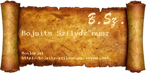 Bojsits Szilvánusz névjegykártya